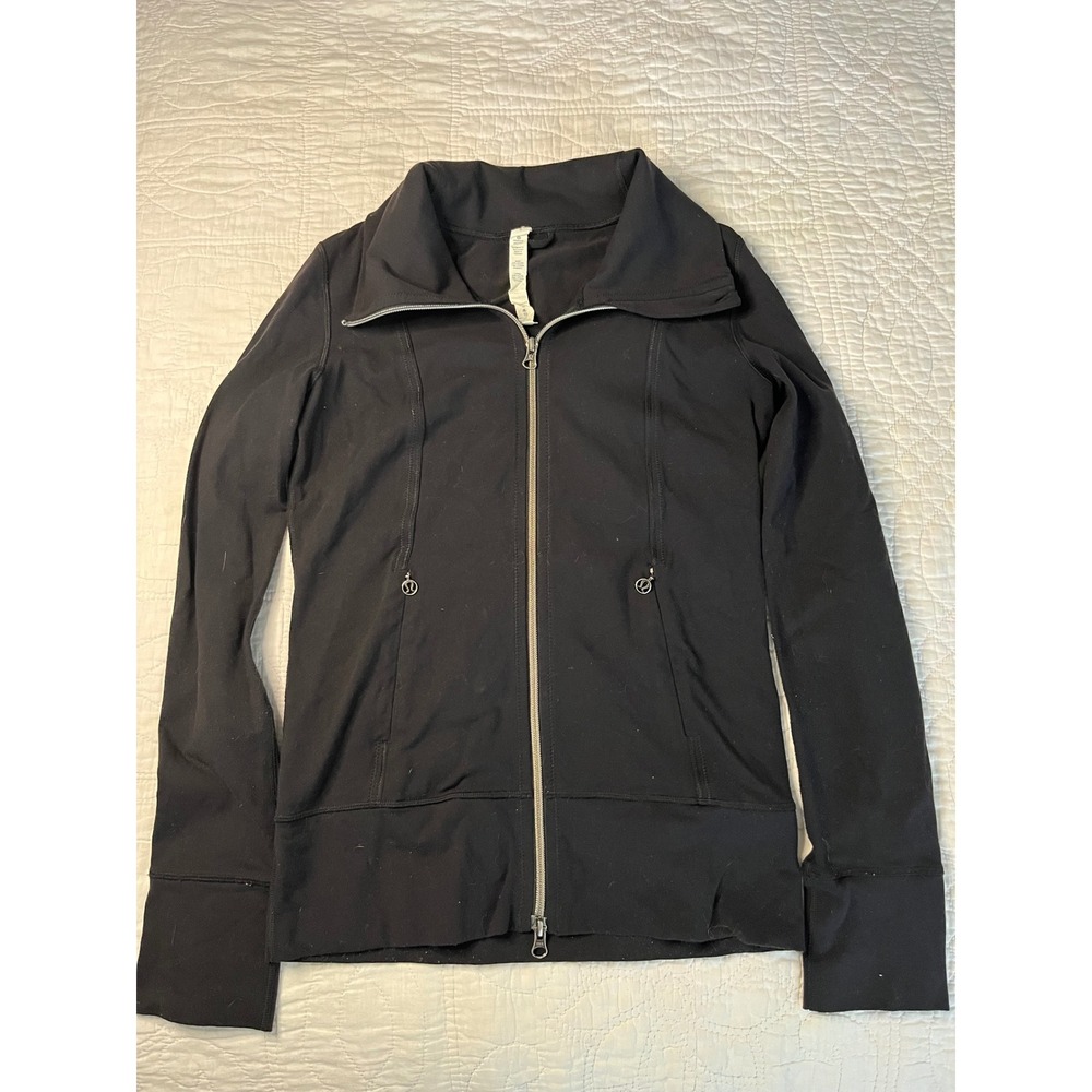 Lululemon Athletica Black Stride Jacket Full Zip Yoga Running Size 4